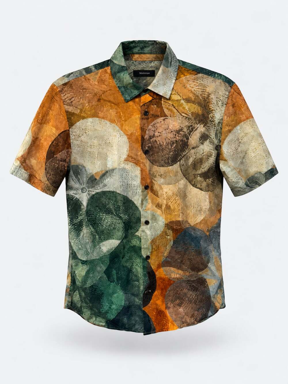Matinique Short Sleeve Button Down Shirt Floral Print